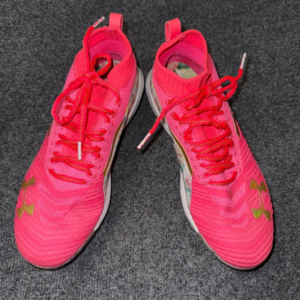 Under Armour Glyde ST Women 7.5 Vibrant Pink Floral Metal Softball Cleats
